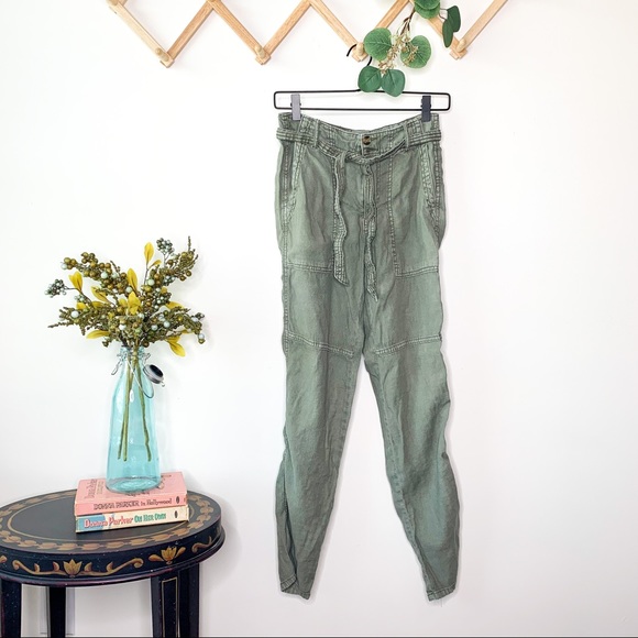 American Eagle Outfitters Pants - American Eagle Olive Green Casual Tie Pants